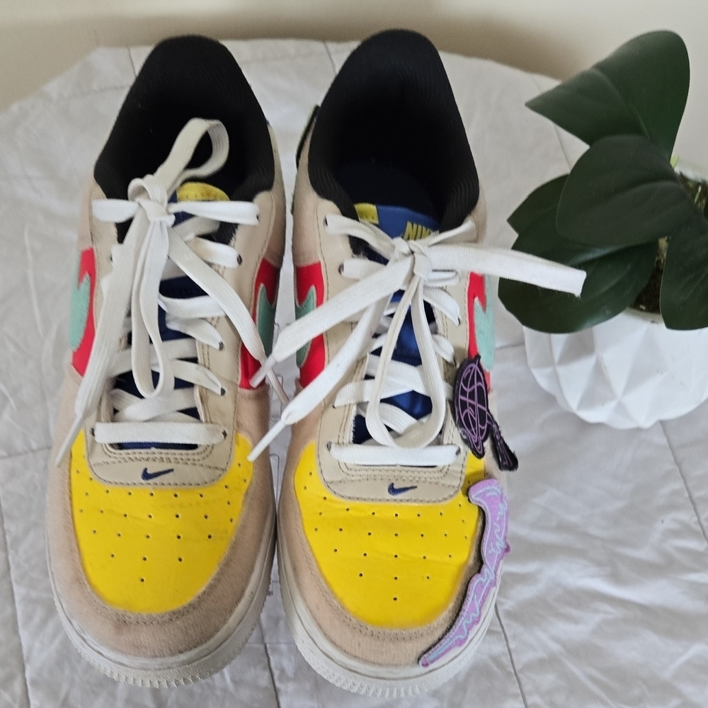 Nike Air Force 1 Low-Top Sneakers Multicolor Size 5Y - Picture 6 of 8
